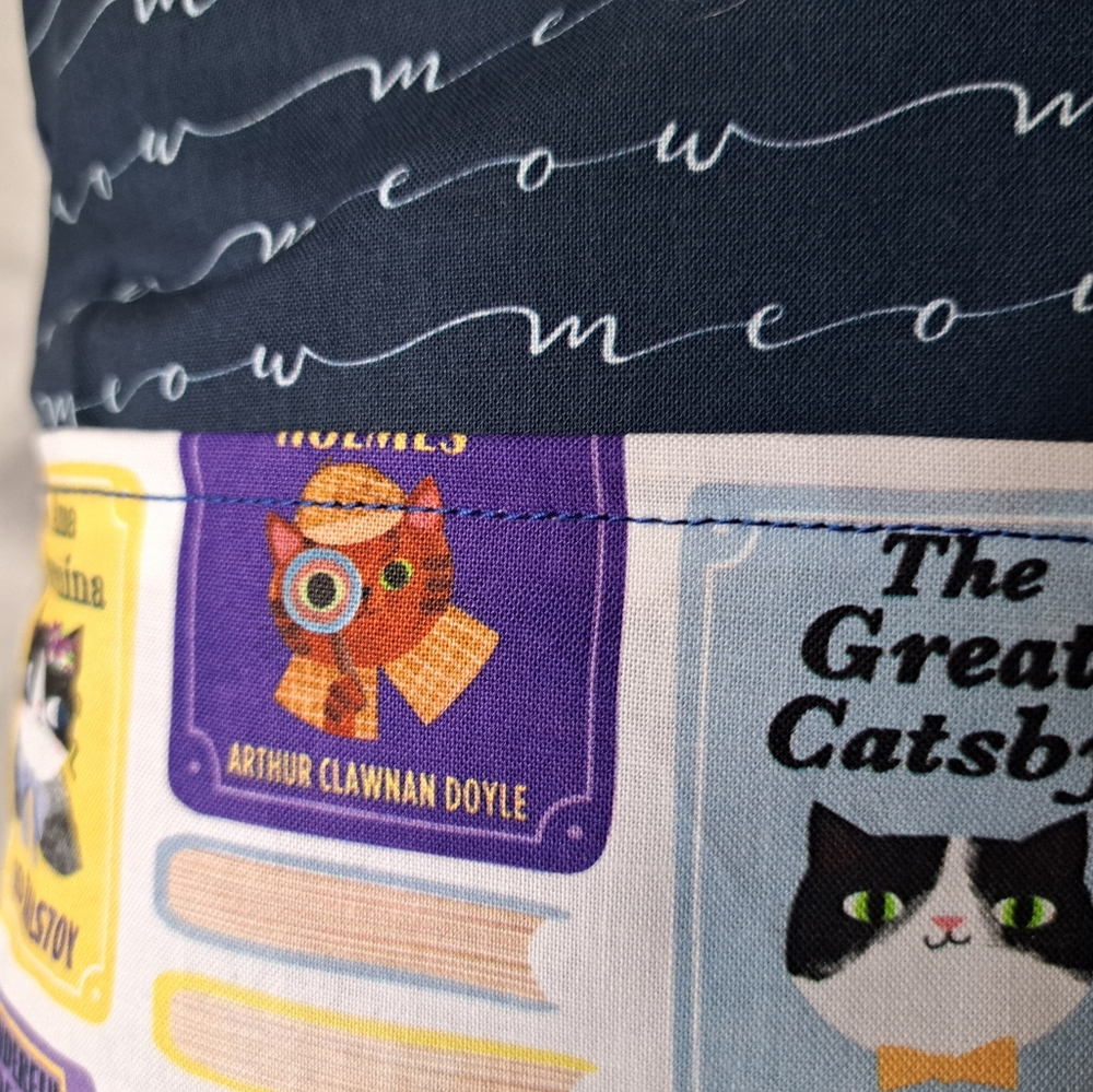 Handmade Book-Themed Throw Pillow Cover With Book Pocket - Picture 3 of 5